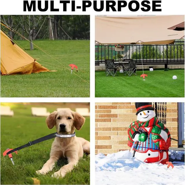 Alt view image 7 of 7 - 20 Pcs Tent Stakes Heavy Duty, 8 in Ground Anchors Screw in, Grow in the Dark Screw in Tent Stakes, Camping Stakes with Storage Box, Threaded Tent Spikes with Hex Head Driver and Stake Puller