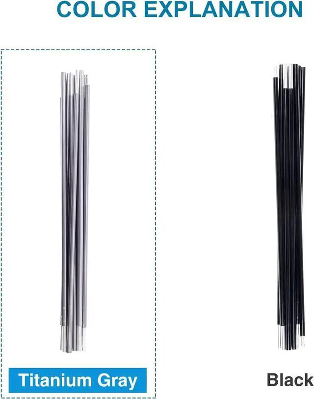 Alt view image 6 of 7 - Preassembled Tent Poles, Gray Tent Poles Replacement, 7001 T6 Heated Aluminum Tent Poles, 2 Poles Pack