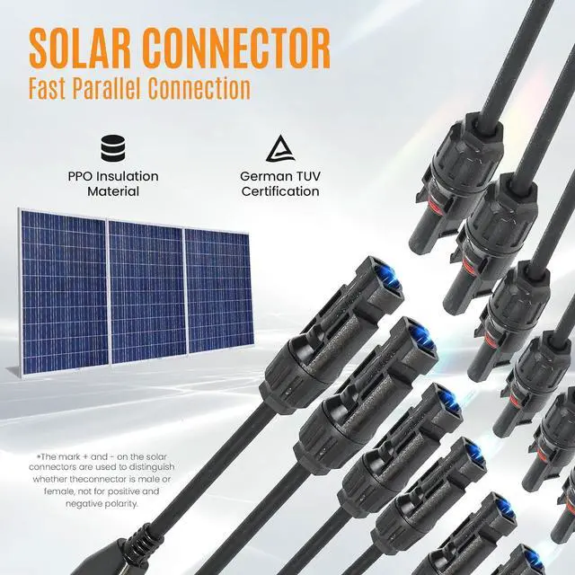 Alt view image 2 of 7 - Solar Panel Connector 6 to 1 Solar Y Branch Solar Panel Splitter 6Way Solar Panel Parallel Connectors Solar Adapter Cable Plug for Solar System Panel (6 to 1 1 Pairs)