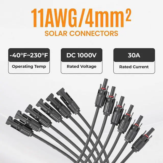 Alt view image 7 of 7 - Solar Panel Connector 6 to 1 Solar Y Branch Solar Panel Splitter 6Way Solar Panel Parallel Connectors Solar Adapter Cable Plug for Solar System Panel (6 to 1 1 Pairs)