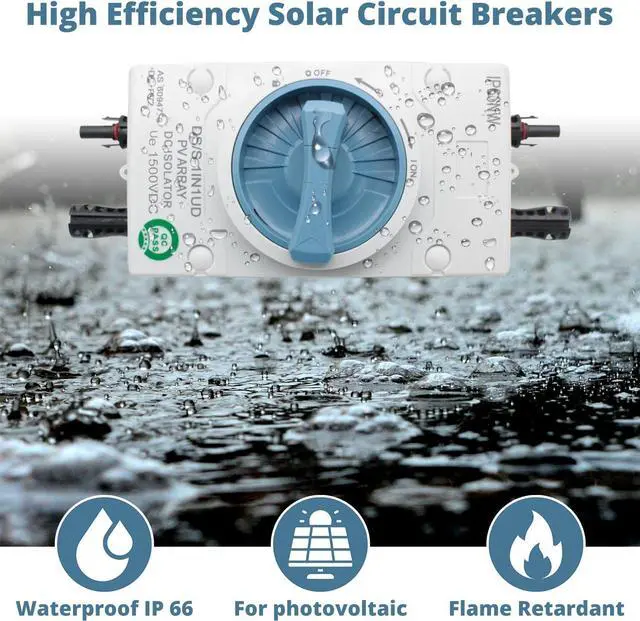 Alt view image 3 of 6 - 2 in and 2 Out Solar Panel Disconnect Switch 1000V 32A DC IP66, Suitable for Solar Systems, Homes, RVs, and Boats, Weatherproof and Durable (1000V 2in 2out) 1000V DC Isolator