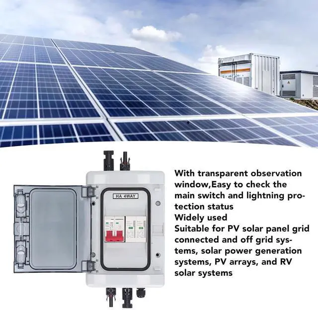 Alt view image 4 of 7 - PV Combiner Box, Solar Disconnect Switch, Outdoor Breaker Box with DC500V 32A Circuit Breaker for Solar Panels System
