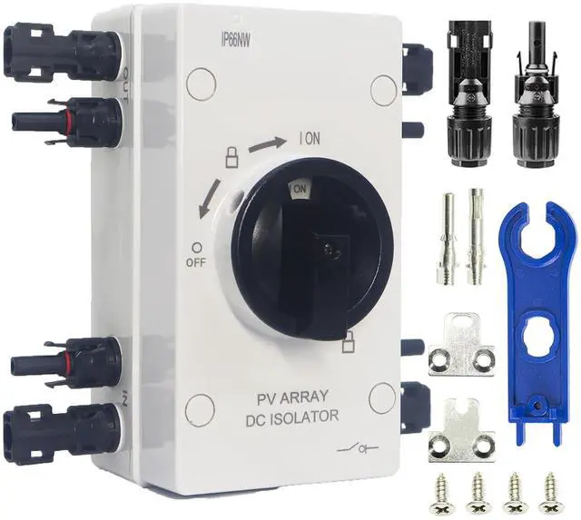 Main image of IP66 Waterproof Solar PV DC Quick Disconnect Switch, 1000V 64A | PV Solar Panel Disconnect Switch with Solar Connector for Off/On-Grid Solar System, Solar Power System,RV & Boats Etc
