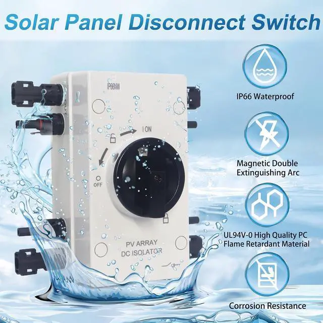 Alt view image 2 of 7 - IP66 Waterproof Solar PV DC Quick Disconnect Switch, 1000V 64A | PV Solar Panel Disconnect Switch with Solar Connector for Off/On-Grid Solar System, Solar Power System,RV & Boats Etc