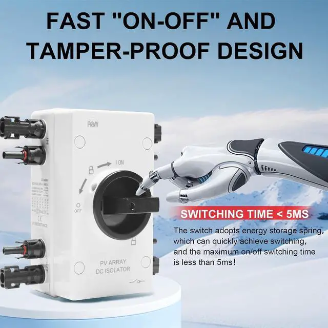 Alt view image 3 of 7 - IP66 Waterproof Solar PV DC Quick Disconnect Switch, 1000V 64A | PV Solar Panel Disconnect Switch with Solar Connector for Off/On-Grid Solar System, Solar Power System,RV & Boats Etc