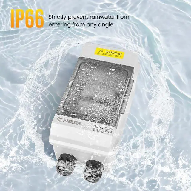 Alt view image 4 of 7 - Solar Panels Disconnect Switch 100A 1000VDC PV Shut Off Switch Outdoor 1 in 1 Out Circuit Breaker Box IP66 Waterproof UV-Proof
