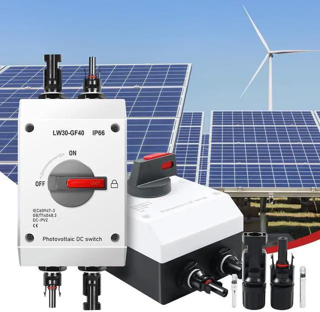 Alt view image 7 of 7 - 32A DC 1200V PV Solar Disconnect Switch, IP66 Waterproof & Lightning Protection & Anti-UV Solar Circuit Isolator Box for Solar Panels (International Standard: IEC60947-3)