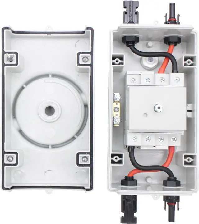 Alt view image 2 of 6 - Solar DC Disconnect Switch - HXH 2-in-2-out 1000V IP66 DC Isolator Switch, Versatile for Home, RV, Boat, and Commercial Solar Systems, Suitable for On/Off Grid Applications