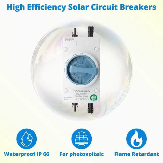 Alt view image 3 of 6 - Solar DC Disconnect Switch - HXH 2-in-2-out 1000V IP66 DC Isolator Switch, Versatile for Home, RV, Boat, and Commercial Solar Systems, Suitable for On/Off Grid Applications