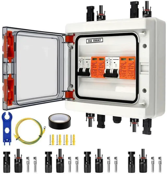Main image of Solar Disconnect Switch, PV Combiner Box 2 String 1000V 40A Solar Surge Protector, IP65 Waterproof, Plug & Play Outdoor Solar Panel System