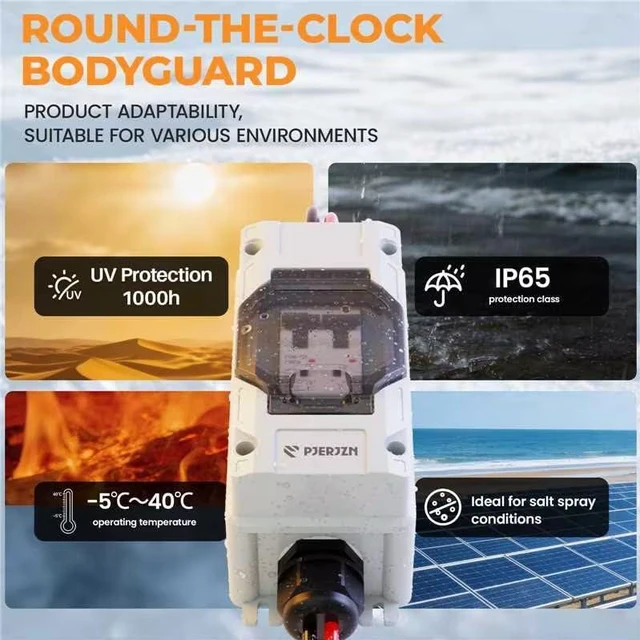 Alt view image 6 of 7 - 10-60A 1000V Solar Panel Disconnect Switch Outdoor PV Isolator with Upgraded Visual Cover, Waterproof Breaker Box for RV, Home, Off-Grid (1000VDC, 40 Amp)