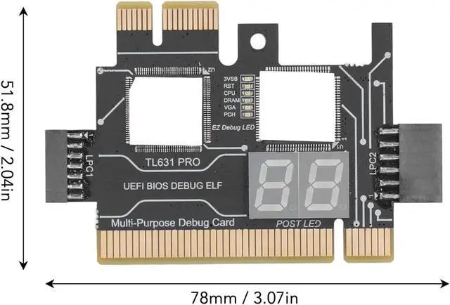 Alt view image 2 of 7 - Motherboard Test Card Kit Post Test Analyzer for Laptop and PC Motherboard Diagnostic Adapter Card