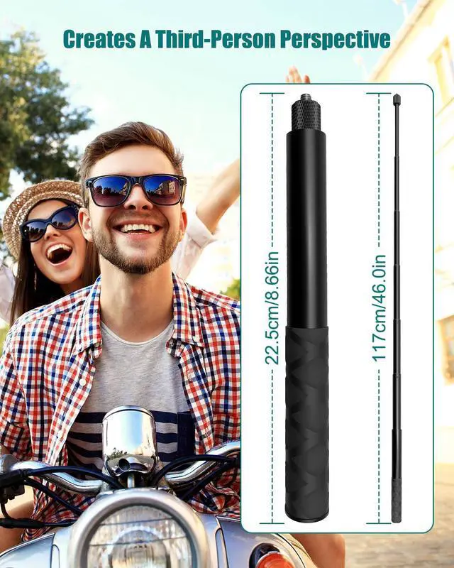 Alt view image 4 of 6 - Bike Motorcycle Handlebar Camera Mount Bundle Fit for and Insta360 | Dual Ball Joint, 360 Degree Adjustment, Quick Clamp Design, Engineering Plastic, Stainless Hardware, Anti Slip Grip