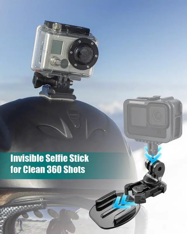 Alt view image 5 of 6 - Bike Motorcycle Handlebar Camera Mount Bundle Fit for and Insta360 | Dual Ball Joint, 360 Degree Adjustment, Quick Clamp Design, Engineering Plastic, Stainless Hardware, Anti Slip Grip