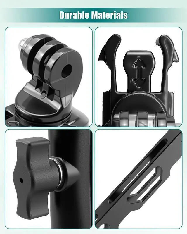 Alt view image 6 of 6 - Bike Motorcycle Handlebar Camera Mount Bundle Fit for and Insta360 | Dual Ball Joint, 360 Degree Adjustment, Quick Clamp Design, Engineering Plastic, Stainless Hardware, Anti Slip Grip