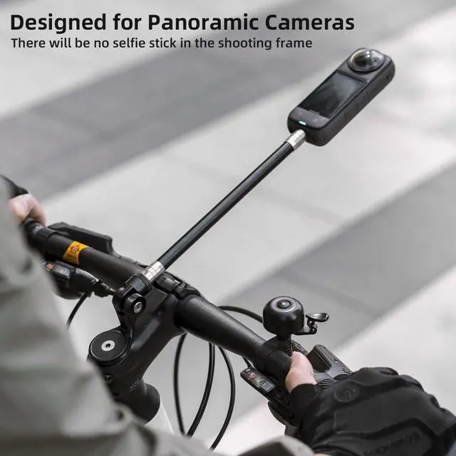 Alt view image 2 of 7 - Aluminum Motorcycle Bike Handlebar Mount for Insta360 X5,Bike Handlebar Selfie Stick Mount with Adjustable Aluminium Alloy Rod for Insta360 X5 X4 X3 X2 X, Action 5Pro/4/3,GoPro