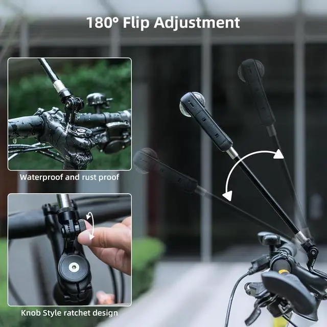 Alt view image 4 of 7 - Aluminum Motorcycle Bike Handlebar Mount for Insta360 X5,Bike Handlebar Selfie Stick Mount with Adjustable Aluminium Alloy Rod for Insta360 X5 X4 X3 X2 X, Action 5Pro/4/3,GoPro