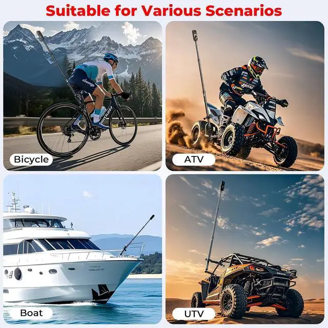 Alt view image 7 of 7 - Aluminum Alloy Motorcycle Camera Mount Kit for GoPro Insta360 | Anti-Theft, 360° Rotation Heavy-Duty Bike Handlebar Clamp Mount with Extendable Selfie Stick for Motorcycle Bike ATV UTV Jeep