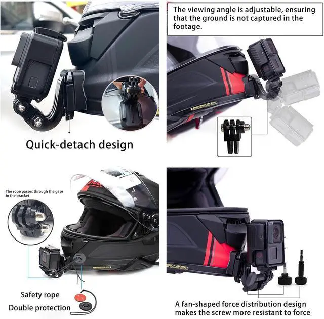 Alt view image 4 of 4 - SHOEI GT-AIR I Chin Mount Kits Made for Shoei GT AIR1 Camera Mount Kit, Customize Aluminum Base Compatible with Gopro Hreo Insta360 Srago Etc.