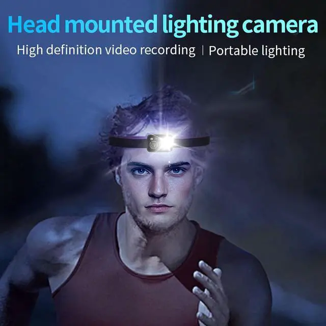 Alt view image 3 of 7 - Action Camera Head Mount, 1080P 2.0M CMOS Sensor LED Wearable Headlamp Camera, Cycling Video Recorder Night Light for Sports Outdoor Camping