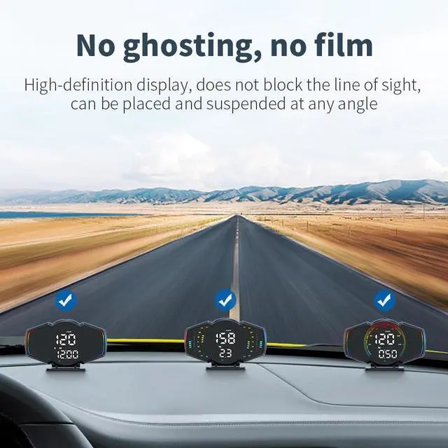 Alt view image 3 of 7 - G18 Head Up Display, HUD Display for Cars Windshield, GPS Digital Speedometer MPH for All Cars, Car Compass, Altimeter, Multi-Function Display, Direction, Gradiometer