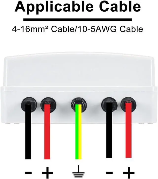 Alt view image 6 of 7 - Solar Disconnect Switch 40Amp DC Circuit Breaker with Surge Protector PV Combiner Box for Solar Panel 2 in 2 Out