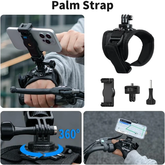 Alt view image 6 of 7 - 4 in 1 Phone Accessories Kit, Quick Release Head Strap Mount + Chest Mount Harness + Backpack Clip Holder + Palm Strap Kit for POV/VLOG,Cell Phone Clip Compatible with iPhone, and More Phones