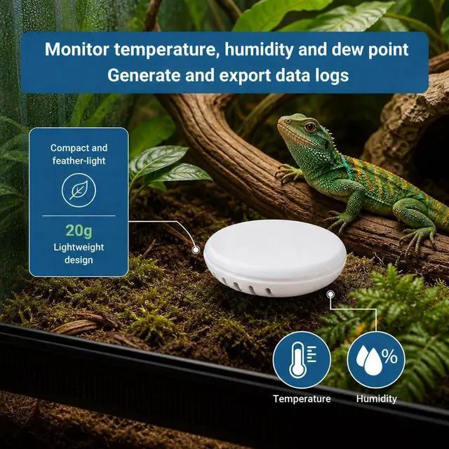 Alt view image 6 of 7 - Blue Maestro Disc Mini 3-in-1 Temperature Humidity Dew Point Sensor Logger | Calculates dew point; ±0.1°C accuracy; Bluetooth-enabled 4.3, 75m range; app w/ data export; USA made; 1-yr battery