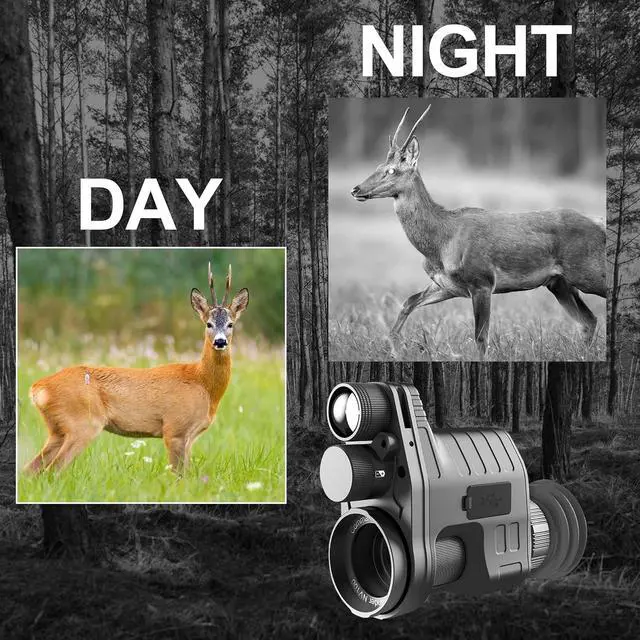 Alt view image 3 of 5 - Oneleaf.ai Commander NV100 Digital Night Vision Goggle, Clip on Night Vision Monocular for Hunting/Observations, 1080P FHD, 328 Yards Clear Nighttime Viewing Range-16mm