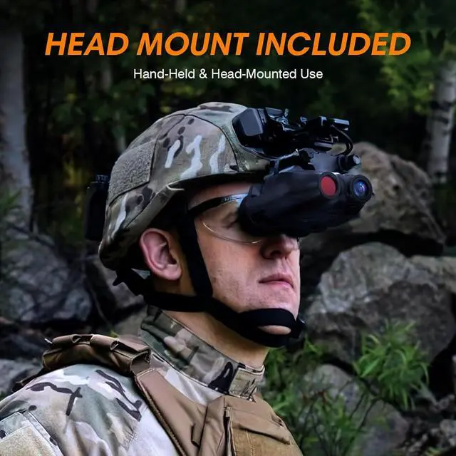 Alt view image 2 of 7 - Night Vision Goggles Head Mounted for Adults,984FT Rechargeable Infrared Digital Binoculars,5X Digital Zoom, Hands Free Night-Vision Goggles with 32GB TF Card, Photo & Video Capture,Head Strap