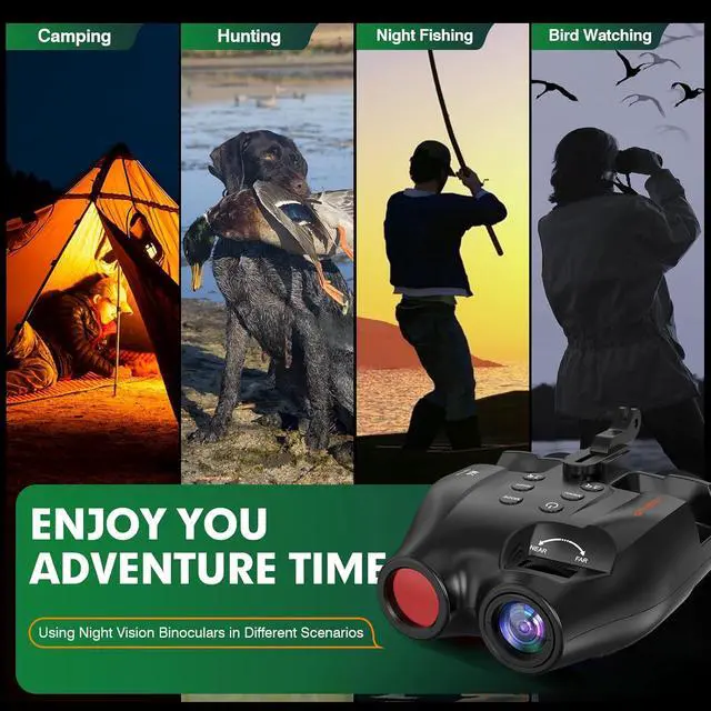 Alt view image 6 of 7 - Night Vision Goggles Head Mounted for Adults,984FT Rechargeable Infrared Digital Binoculars,5X Digital Zoom, Hands Free Night-Vision Goggles with 32GB TF Card, Photo & Video Capture,Head Strap