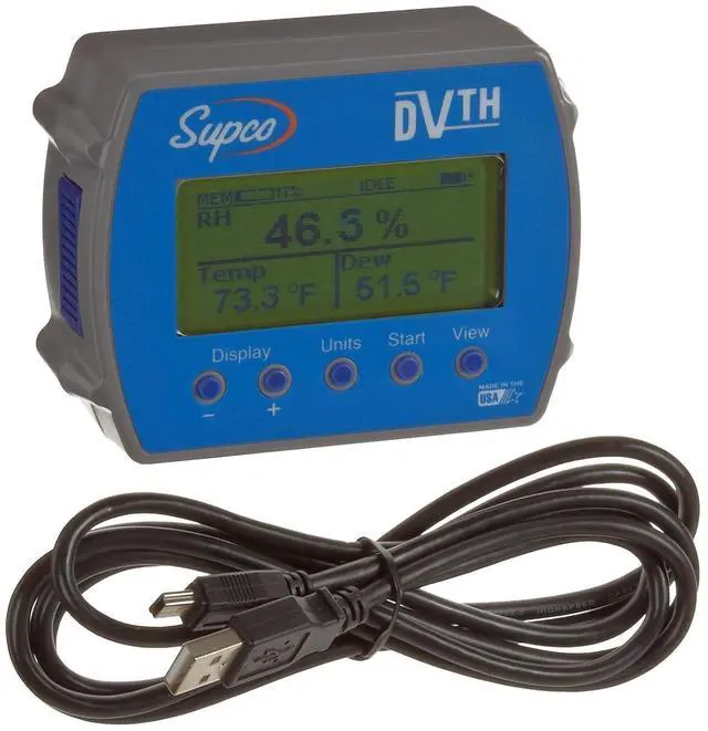 Main image of DVTH Temperature and Humidity Data Logger with Graphic Display | Compact 4 x 3.05 x 1.5 in Monitor and Measurement Recorder for Refrigerators, Freezers, Storage, Greenhouses, and Florists