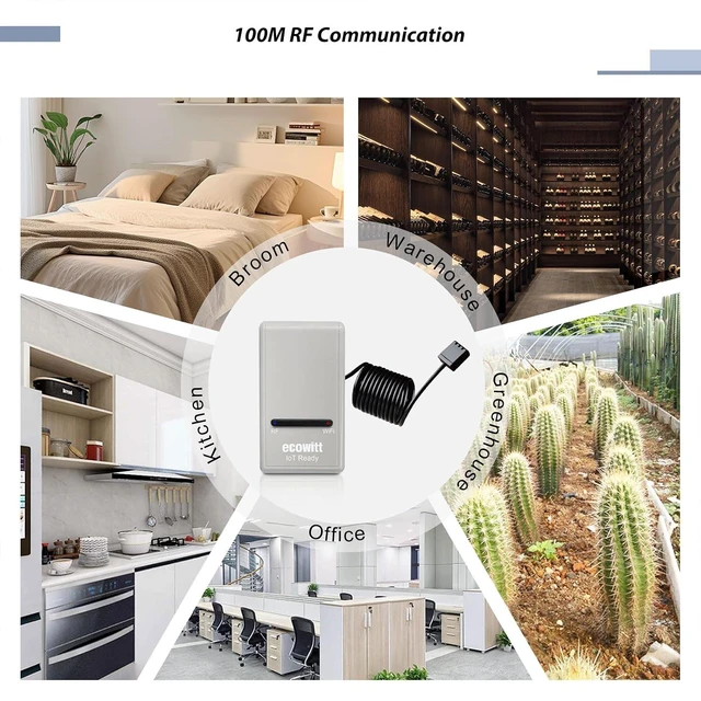 Alt view image 7 of 7 - Wi-Fi Gateway Weather Station Built-in Temperature, Humidity & Barometric Sensors, IoT Ready, Supports Ecowitt Sensors, USB Power, 915 MHz
