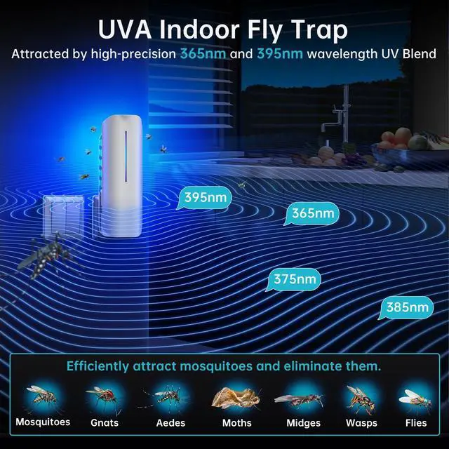 Alt view image 2 of 7 - Fruit Fly Traps Indoor for Home: Plug in Mosquito Bug Zapper | Gnat Moth Catcher with 9W Night UV Light, 2 Devices 20 Sticky Glue Board Refills for Indoors Flying Insect Trap