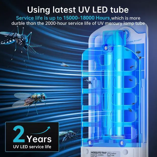 Alt view image 6 of 7 - Fruit Fly Traps Indoor for Home: Plug in Mosquito Bug Zapper | Gnat Moth Catcher with 9W Night UV Light, 2 Devices 20 Sticky Glue Board Refills for Indoors Flying Insect Trap