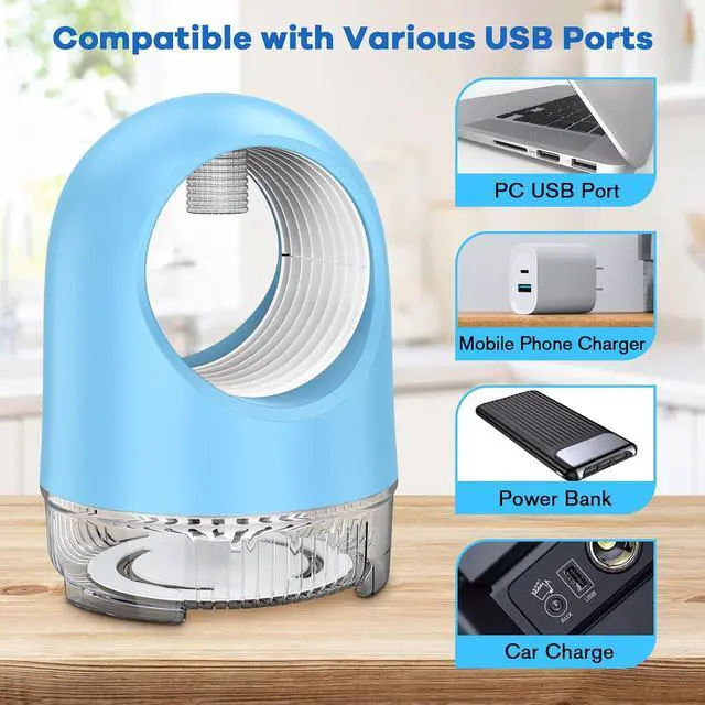 Alt view image 5 of 7 - Fan Powered Insect Catcher, Fruit Fly Traps for Indoors | Bug Zapper with Sticky Glue Refills for Gnats, Mosquitoes, Moths & Kitchen Pests