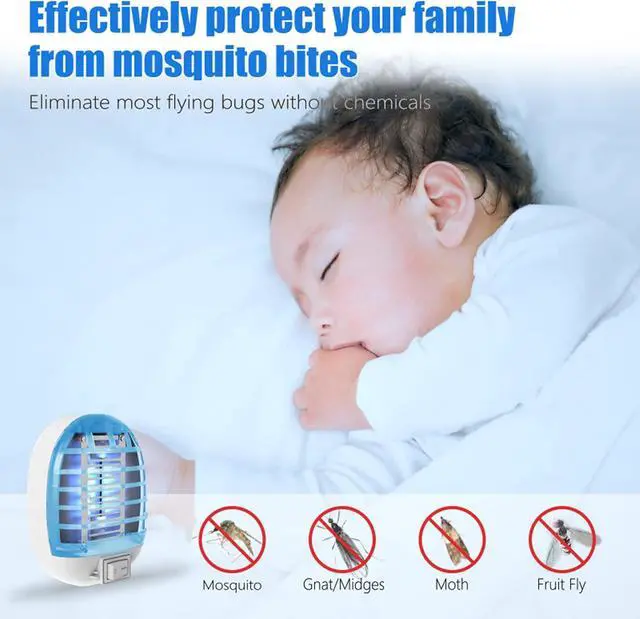 Alt view image 4 of 7 - Bug Zapper Indoor, Mosquito Zapper Indoor with Blue Lights for Living Room | 4 Packs Electronic Mosquito Trap indoor, Mosquitoes Killer for Home, Fly Trap Insect Killerfor Kitchen, Baby Room