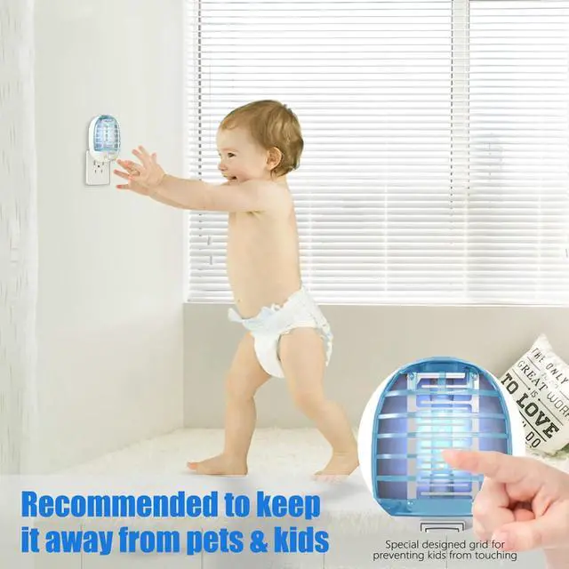 Alt view image 5 of 7 - Bug Zapper Indoor, Mosquito Zapper Indoor with Blue Lights for Living Room | 4 Packs Electronic Mosquito Trap indoor, Mosquitoes Killer for Home, Fly Trap Insect Killerfor Kitchen, Baby Room