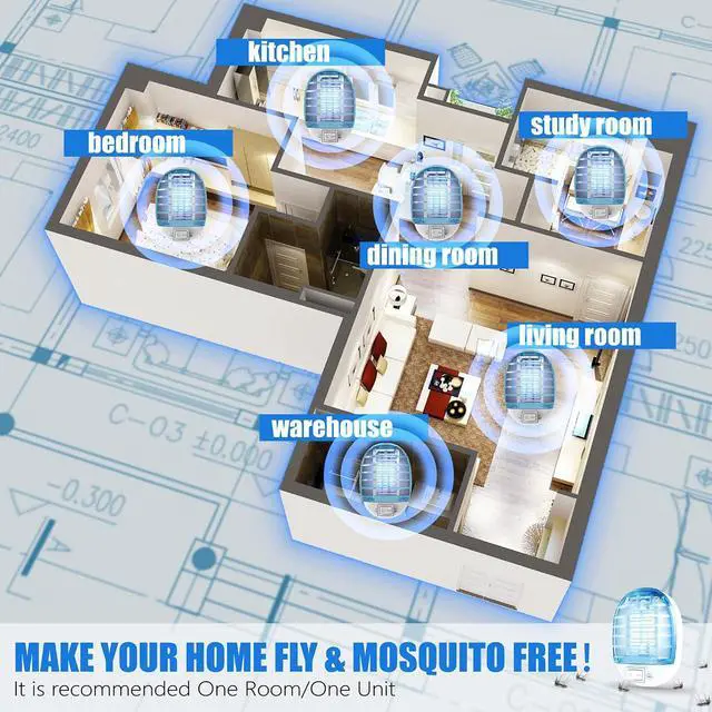 Alt view image 7 of 7 - Bug Zapper Indoor, Mosquito Zapper Indoor with Blue Lights for Living Room | 4 Packs Electronic Mosquito Trap indoor, Mosquitoes Killer for Home, Fly Trap Insect Killerfor Kitchen, Baby Room