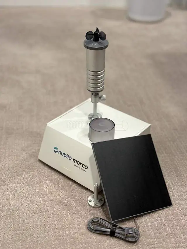Alt view image 4 of 7 - Nubila Marco Portable Weather Station - Solar Powered, WiFi, 5-in-1 Sensor (Temperature, Humidity, Barometric Pressure, Wind Speed, UV) IP56 Waterproof, USB-C Rechargeable, Free App & API