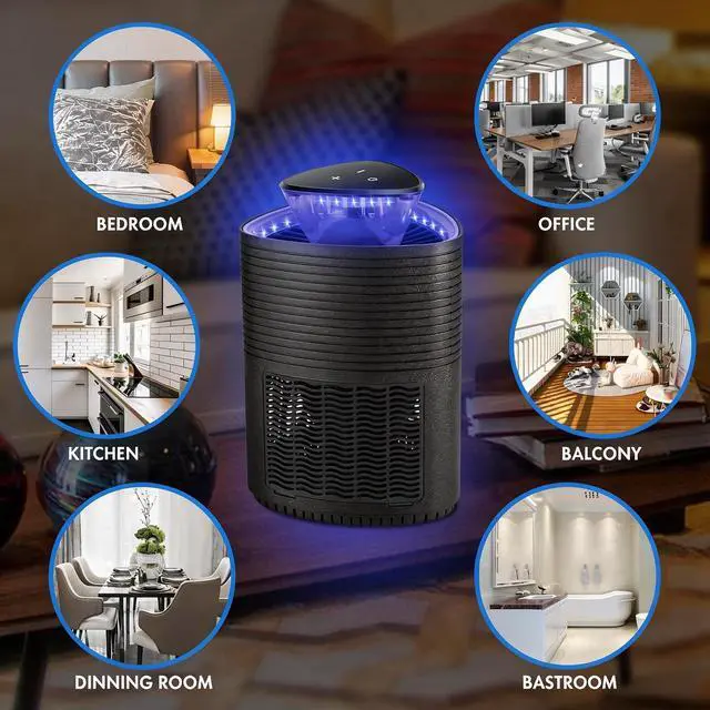 Alt view image 6 of 7 - Fruit Fly Traps for Indoors, Mosquito Trap with Upgraded Dual Core Fan & Double Circles of Blue Light for Mosquitoes Flies, 3 Speed Adjustable Fruit Fly Trap for Indoor Kitchen Home