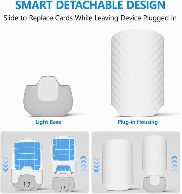 Alt view image 5 of 7 - WOWCATCH Flying Insect Trap for Indoors, Plug-in Bug Catcher, 2+10 Combo | Upgraded Blue UV Light Trap with Sticky Cards, Silent & Mess-Free, Fly Trap Indoors for Gnats, Fruit Flies & House Flies