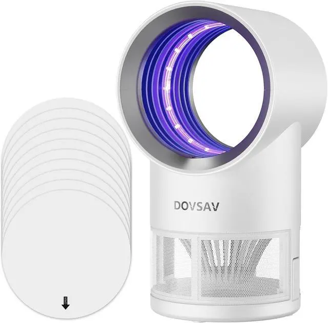 Main image of Fruit Fly Traps for Indoors, White Gnat Trap Indoor with Suction & Timer | Uv Light Lures Fruit Flies/Gnats, Timer 6/12hrs, Plug in Fly Trap with Suction, Kid & Pet Applicable, Low Noise, 10 refills