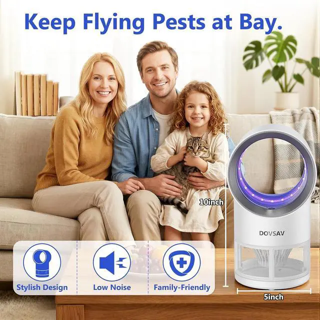 Alt view image 5 of 7 - Fruit Fly Traps for Indoors, White Gnat Trap Indoor with Suction & Timer | Uv Light Lures Fruit Flies/Gnats, Timer 6/12hrs, Plug in Fly Trap with Suction, Kid & Pet Applicable, Low Noise, 10 refills