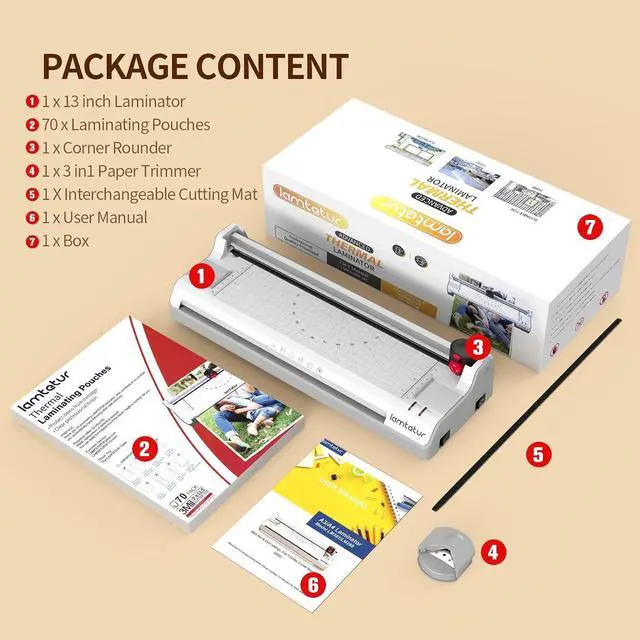 Alt view image 2 of 7 - Lamtetur Thermal Laminator Machine11X17 with 70Letter Size Laminating Sheet | 13inch Wide Laminating Hot&Cold Setting,A3 Lamination Laminated 3-5mil,Office Home School Teacher,Paper Cutter