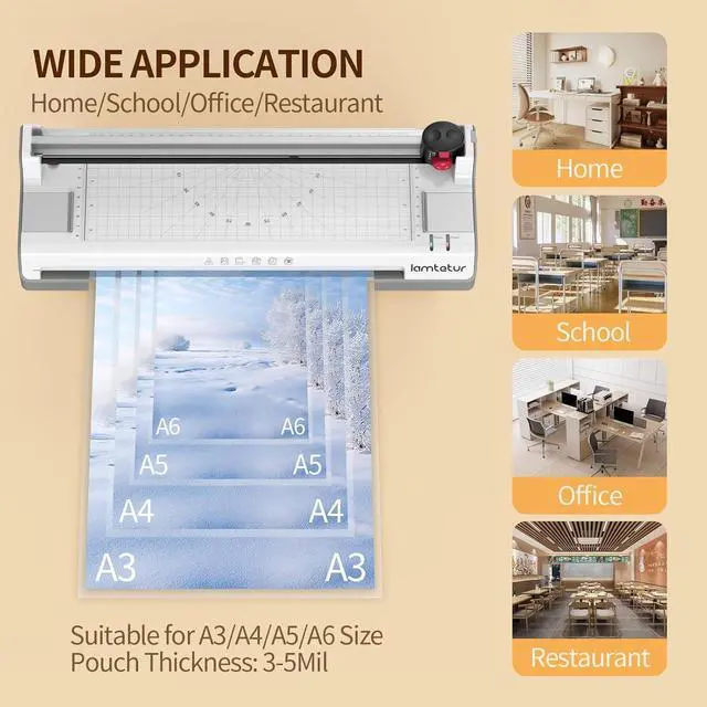 Alt view image 7 of 7 - Lamtetur Thermal Laminator Machine11X17 with 70Letter Size Laminating Sheet | 13inch Wide Laminating Hot&Cold Setting,A3 Lamination Laminated 3-5mil,Office Home School Teacher,Paper Cutter