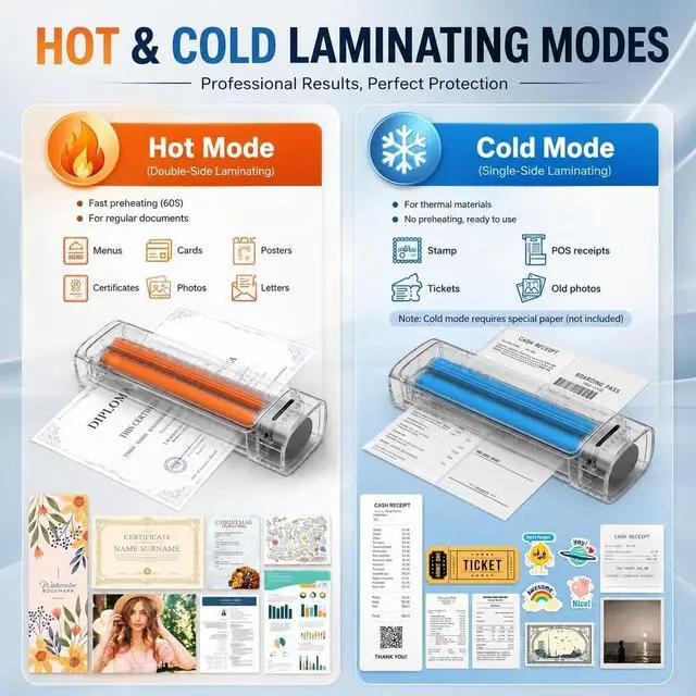 Alt view image 4 of 7 - 13 Inch Laminator Machine with 30 Laminating Sheets, A3 11-in-1 Hot & Cold Thermal Laminator for Teachers, 60S Fast Warm-Up, 450mm/min, Never-Jam Design Laminate Machine for Home, Office, School