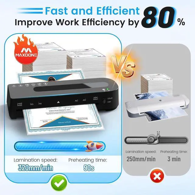 Alt view image 3 of 7 - 9 Inch Laminator Machine Hot & Cold with 20 Laminating Sheets and Trimmer | A4 Laminating Machine for Office, School, Business and Home