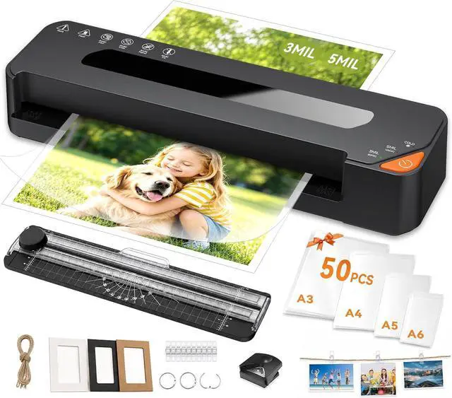 Main image of 13" Laminator Machine, 7-in-1 Laminator 3Mil/5Mil Mode Heat with 50 Sheets | 90S Warm-Up, Jam-Free, Paper Trimmer, Corner Rounder & Photo Frame Kit 11x17 Laminator for School, Office & Business