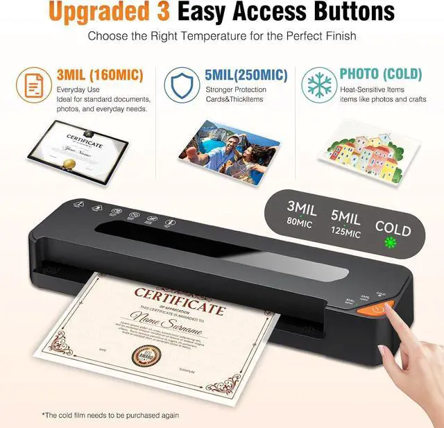 Alt view image 2 of 7 - 13" Laminator Machine, 7-in-1 Laminator 3Mil/5Mil Mode Heat with 50 Sheets | 90S Warm-Up, Jam-Free, Paper Trimmer, Corner Rounder & Photo Frame Kit 11x17 Laminator for School, Office & Business